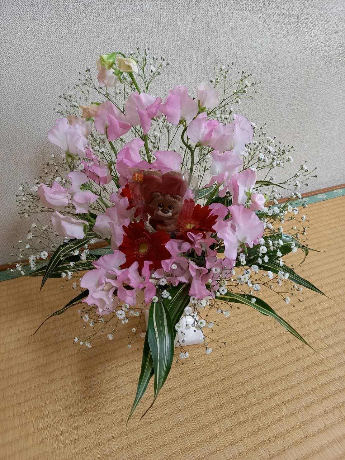 ピンクのスイートピーブーケ